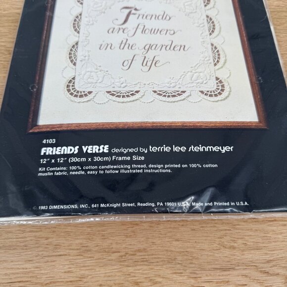 Dimensions Candlewicking VTG Hand Embroidery Kit 4103 Friends Verse NEW SEALED - Picture 4 of 7